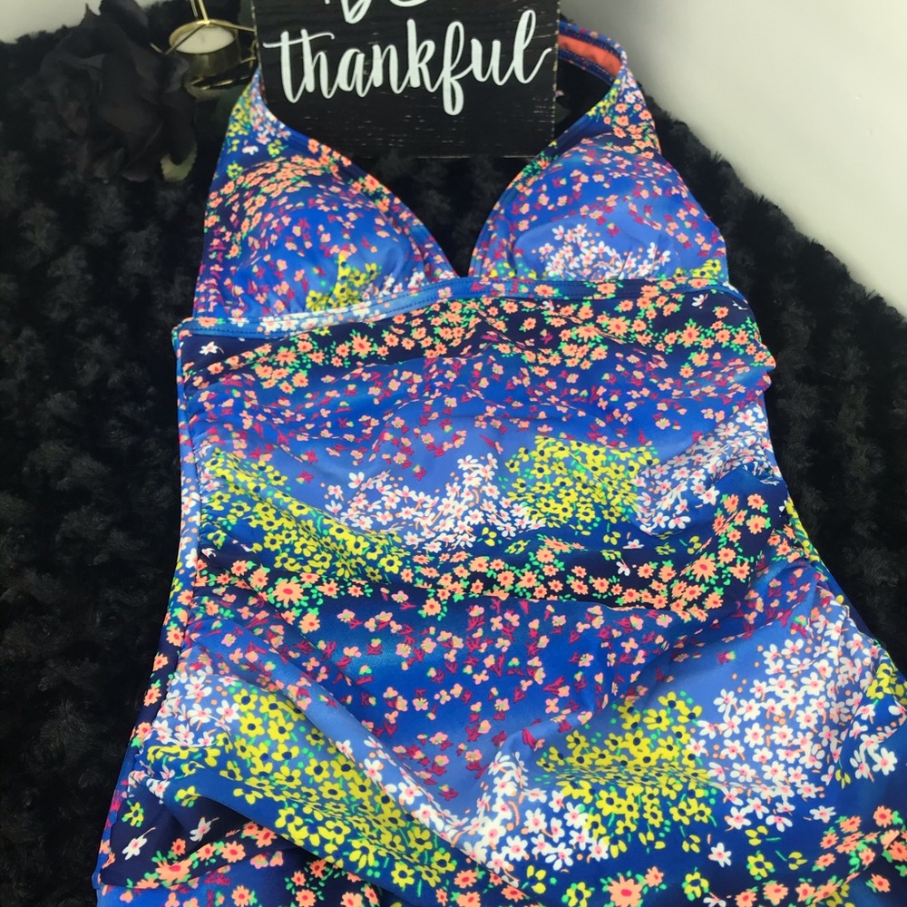 Neon Floral One Piece Swimsuit - Picture 8 of 16